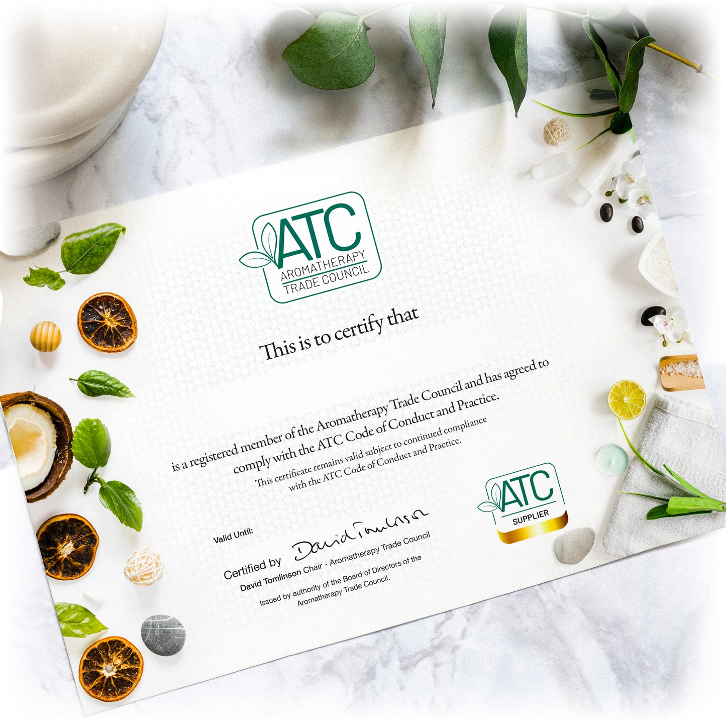 Official Printed Membership Certificate